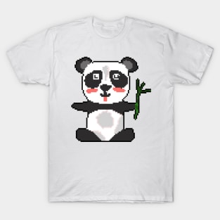 Panda Love: Pixel Art Panda Design for Charming Fashion T-Shirt